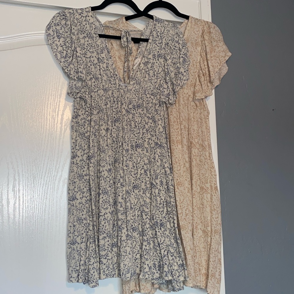 2 cotton linen, baby doll dress